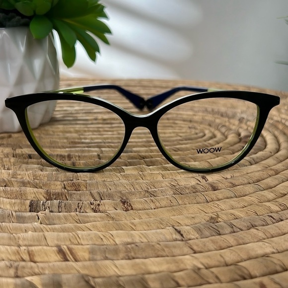 New WOOW Get Out 2 Eyeglasses Navy Lime Green Non- Prescription - Picture 1 of 8